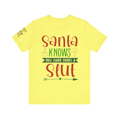 Santa Knows You're a Slut Unisex Tee
