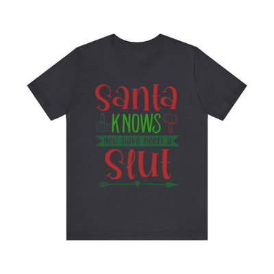 Santa Knows You're a Slut Unisex Tee