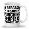 im sarcastic because punching is bad mug
