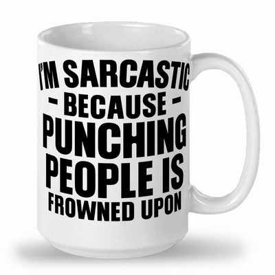 im sarcastic because punching is bad mug