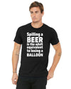 A soft shirt talking about beer