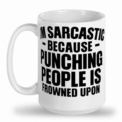 im sarcastic because punching is bad mug