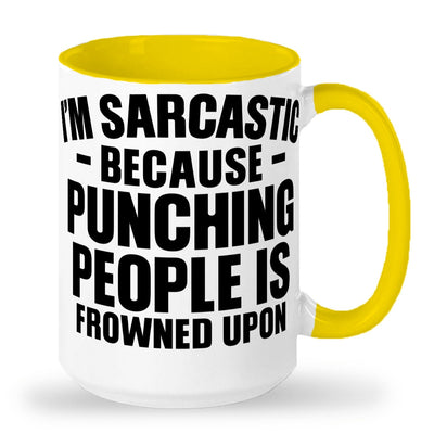 im sarcastic because punching is bad mug