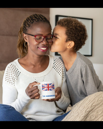 British humor mug that says wanker on it for a great gift for home or office and will love a lifetime