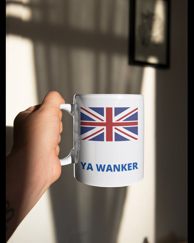 British humor mug that says wanker on it for a great gift for home or office and will love a lifetime