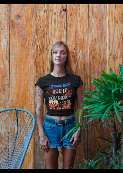 Unisex puke shirt that tells your loved ones that if they puke no kisses on funny shirt that's a great puke shirt gift for a friend
