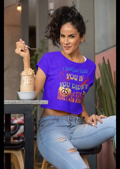 Unisex puke shirt that tells your loved ones that if they puke no kisses on funny shirt that's a great puke shirt gift for a friend