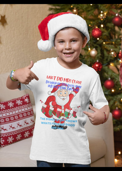 Bella + Canvas Unisex Jersey T-Shirt | 3001C Santa Claus wants Mrs Claus to do the dishes in adult humor bad Santa dirty adult humor