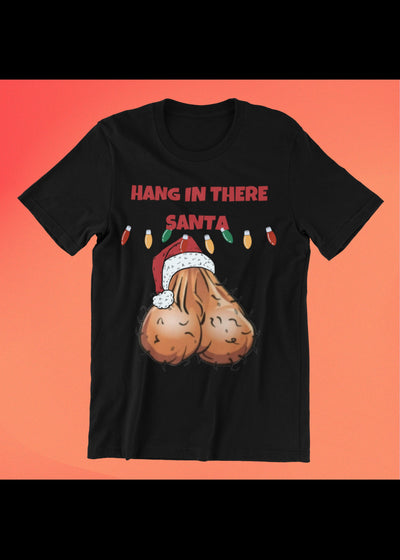 Bella + Canvas Unisex Jersey T-Shirt | 3001C Santa has a hanging ball sack merry Christmas ball sack saggy balls adult humor