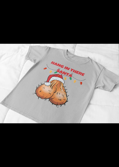 Bella + Canvas Unisex Jersey T-Shirt | 3001C Santa has a hanging ball sack merry Christmas ball sack saggy balls adult humor