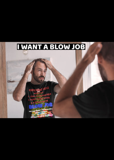 Bella + Canvas Unisex Jersey T-Shirt | 3001C adult humor blow job Christmas shirt blow job for Christmas Xmas list with adult humor