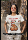 Bella + Canvas Unisex Jersey T-Shirt | 3001C Santa has a hanging ball sack merry Christmas ball sack saggy balls adult humor