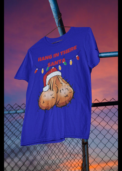 Bella + Canvas Unisex Jersey T-Shirt | 3001C Santa has a hanging ball sack merry Christmas ball sack saggy balls adult humor