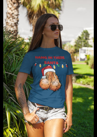Bella + Canvas Unisex Jersey T-Shirt | 3001C Santa has a hanging ball sack merry Christmas ball sack saggy balls adult humor