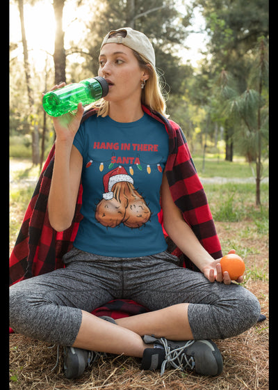 Bella + Canvas Unisex Jersey T-Shirt | 3001C Santa has a hanging ball sack merry Christmas ball sack saggy balls adult humor