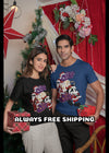 Bella + Canvas Unisex Jersey T-Shirt | 3001C Jack and mickey Christmas shirt with sports logo in back ground