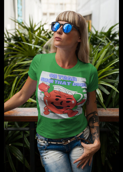 Bella + Canvas Unisex Jersey T-Shirt | 3001C Get cheered on by Kool Aid Guy for getting your dick sucked adult humor fun cock sucker