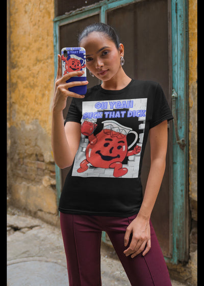 Bella + Canvas Unisex Jersey T-Shirt | 3001C Get cheered on by Kool Aid Guy for getting your dick sucked adult humor fun cock sucker