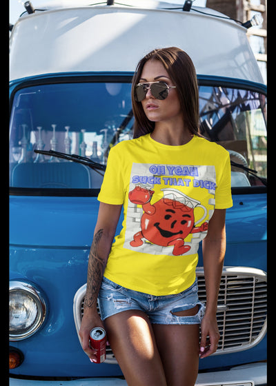 Bella + Canvas Unisex Jersey T-Shirt | 3001C Get cheered on by Kool Aid Guy for getting your dick sucked adult humor fun cock sucker