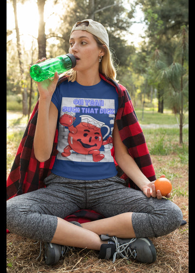 Bella + Canvas Unisex Jersey T-Shirt | 3001C Get cheered on by Kool Aid Guy for getting your dick sucked adult humor fun cock sucker