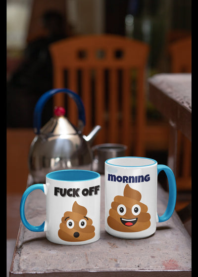 Standard size glossy ceramic mug Poop Emoji mug fuck off or good morning poop emoji mug adult humor mug adult humor gift