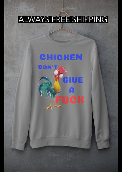 Champion 12 oz./lin. yd. Double Dry Eco Crew | S600 Hey Hey the Chicken don't give a fuck sweat shirt that makes a statement
