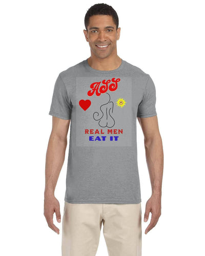 Gildan Adult Softstyle 7.5 oz./lin. yd. T-Shirt | G640 Real Men Eat Ass shirt adult Humor eat ass