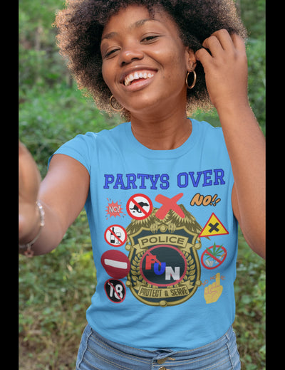 Bella + Canvas Unisex Jersey T-Shirt | 3001 Party's over shirt no fun allowed fun police