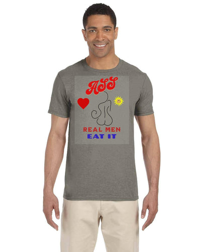 Gildan Adult Softstyle 7.5 oz./lin. yd. T-Shirt | G640 Real Men Eat Ass shirt adult Humor eat ass