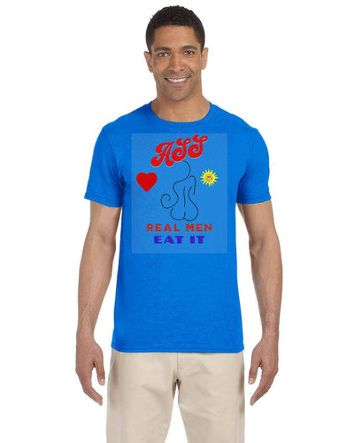 Gildan Adult Softstyle 7.5 oz./lin. yd. T-Shirt | G640 Real Men Eat Ass shirt adult Humor eat ass