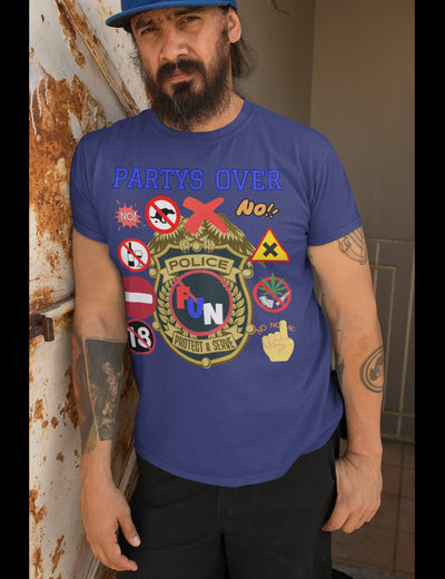Bella + Canvas Unisex Jersey T-Shirt | 3001 Party's over shirt no fun allowed fun police
