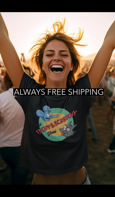 Bella + Canvas Unisex Jersey T-Shirt | 3001C Itchy and Scratchy show T shirt The Simpsons Bart and Lisa Simpson