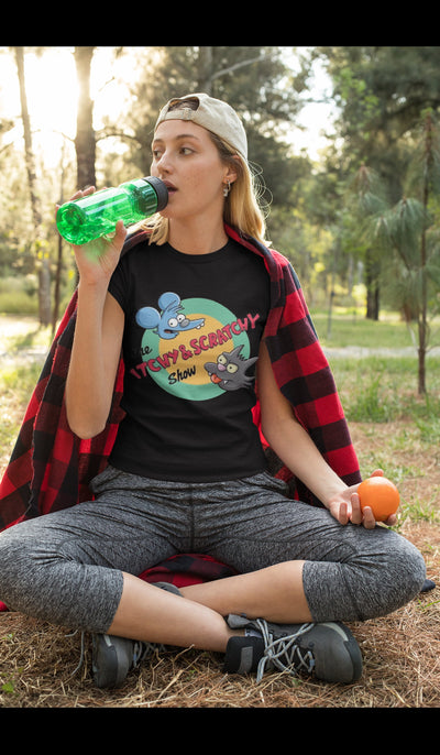 Bella + Canvas Unisex Jersey T-Shirt | 3001C Itchy and Scratchy show T shirt The Simpsons Bart and Lisa Simpson
