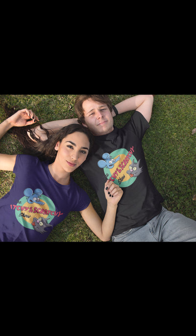 Bella + Canvas Unisex Jersey T-Shirt | 3001C Itchy and Scratchy show T shirt The Simpsons Bart and Lisa Simpson