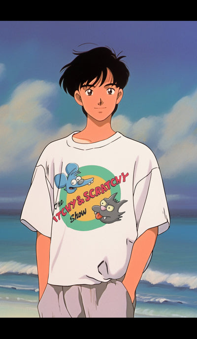 Bella + Canvas Unisex Jersey T-Shirt | 3001C Itchy and Scratchy show T shirt The Simpsons Bart and Lisa Simpson