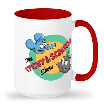Tall glossy ceramic mug Dishwasher safe Itchy and Scratchy mug great Xmas gift Simpsons cartoon mug Simpsons pop culture