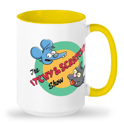 Tall glossy ceramic mug Dishwasher safe Itchy and Scratchy mug great Xmas gift Simpsons cartoon mug Simpsons pop culture