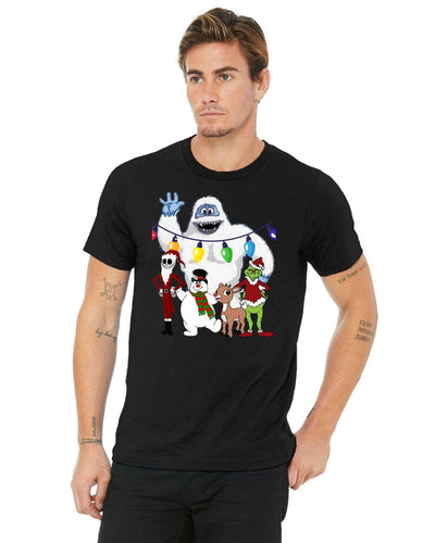 Bella + Canvas Unisex Jersey T-Shirt | 3001C Christmas party shirt with Jack Skellington ,Frosty the Snowman, The Grinch, Abominable