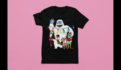 Bella + Canvas Unisex Jersey T-Shirt | 3001C Christmas party shirt with Jack Skellington ,Frosty the Snowman, The Grinch, Abominable