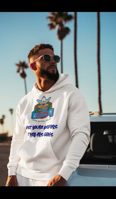 Unisex Heavy Blend Hooded Sweatshirt Krusty the Clown the Simpsons show Bart and Lisa Krusty o's cereal Homer and Marge
