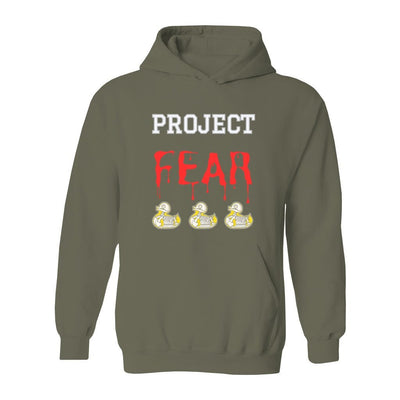 Unisex Heavy Blend Hooded Sweatshirt Project Fear hoodie with just front and back graphics on it Project Fear u tube show hoodie