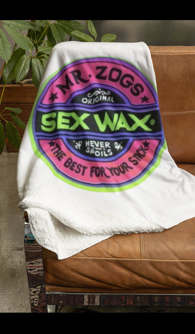 Sherpa Subli-fleece Blanket Sex wax beach blanket surfing sex wax soft blanket beach party blanket Mr Zogs sex wax blanket