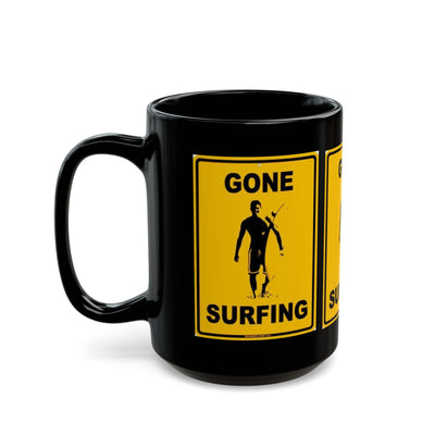 Black Mug (11oz, 15oz) surfing mug beach party black mug gift surfing mug beach life mug great gift boyfriend gift girlfriend gift