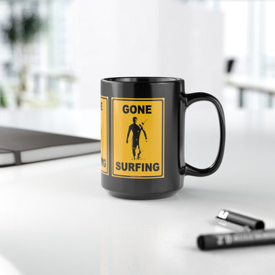 Black Mug (11oz, 15oz) surfing mug beach party black mug gift surfing mug beach life mug great gift boyfriend gift girlfriend gift