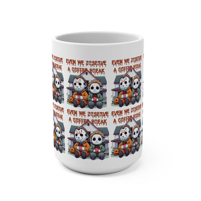 Mug 15oz Jason and Michael coffee mug Halloween mug slasher mug Jason Vorhees and Michael Myers Halloween gift coffee mug