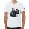 Unisex Jersey Tee Mike Myers and Jason having a well deserved coffee break horror shirt scary shirt Halloween gift birthday present