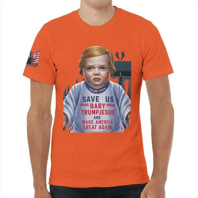 Unisex Jersey Tee Baby Trump Jesus shirt trump election 2024 shirt Donald Trump shirt 2024 election shirt baby Jesus save us